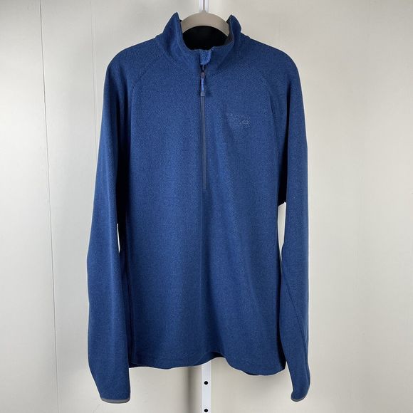 Mountain Hardwear 1/4 Zip Microfleece Pullover Jacket Blue‎ Mens Large - Picture 1 of 9